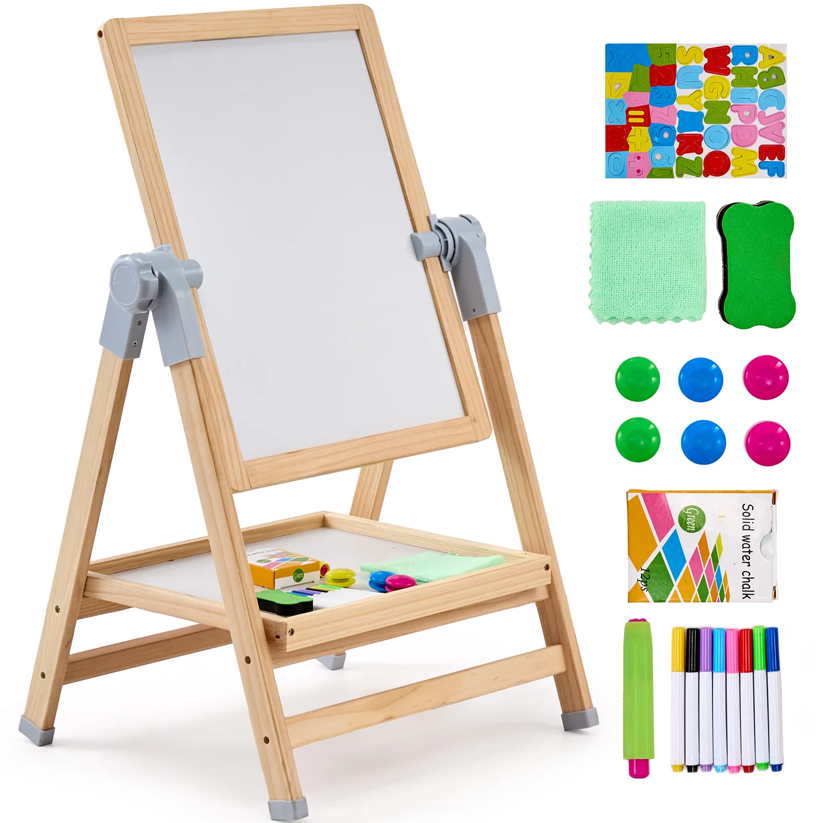 SucceBuy Standing Magnetic Drawing Board WordPad Art Easel with Painting Accessories Children Educational Toys for Kids Boy Girl