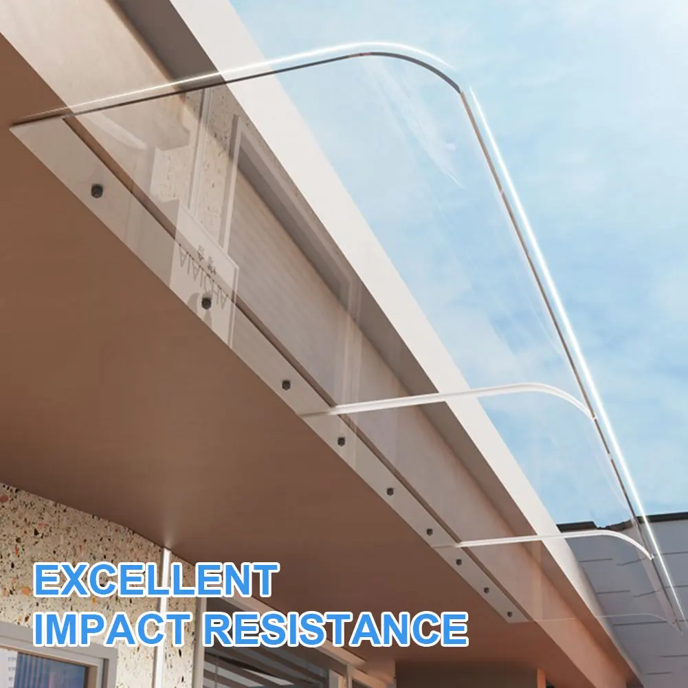 Window Wall Invisible Canopy UV Rain Protection Door Shelter Balcony Awning No Bracket Transparent Rain Cover for Garden Patio