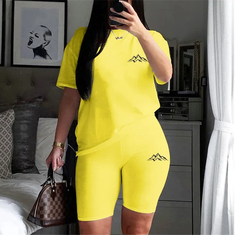 2026 Summer Two Piece Set for Women T-Shirts O-Neck Shorts Daily Short Sleeve Tracksuit Matching Hot Sales Casual Woman Clothing