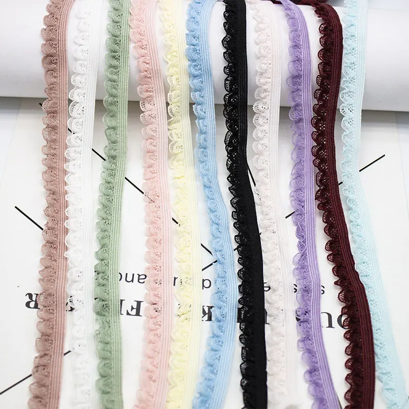 5/10yards Ruffle Elastic Lace 13mm Spandex Fabric Ribbon for DIY Sewing Underwear Garments Hometexile Accessory