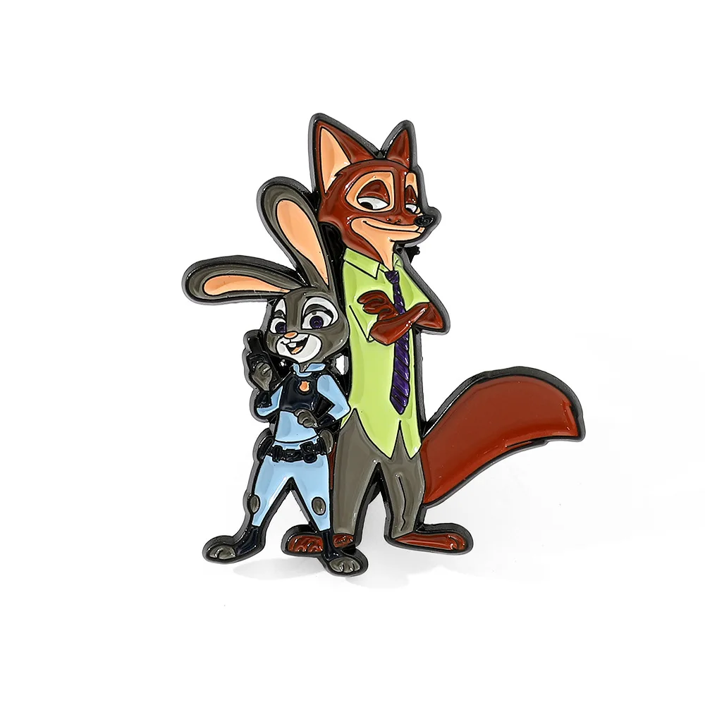 Disney Zootopia 2 Enamel Pins Cute Nick & Judy Animal Brooch Badges Perfect Gifts for Fans Backpack & Bag Accessories