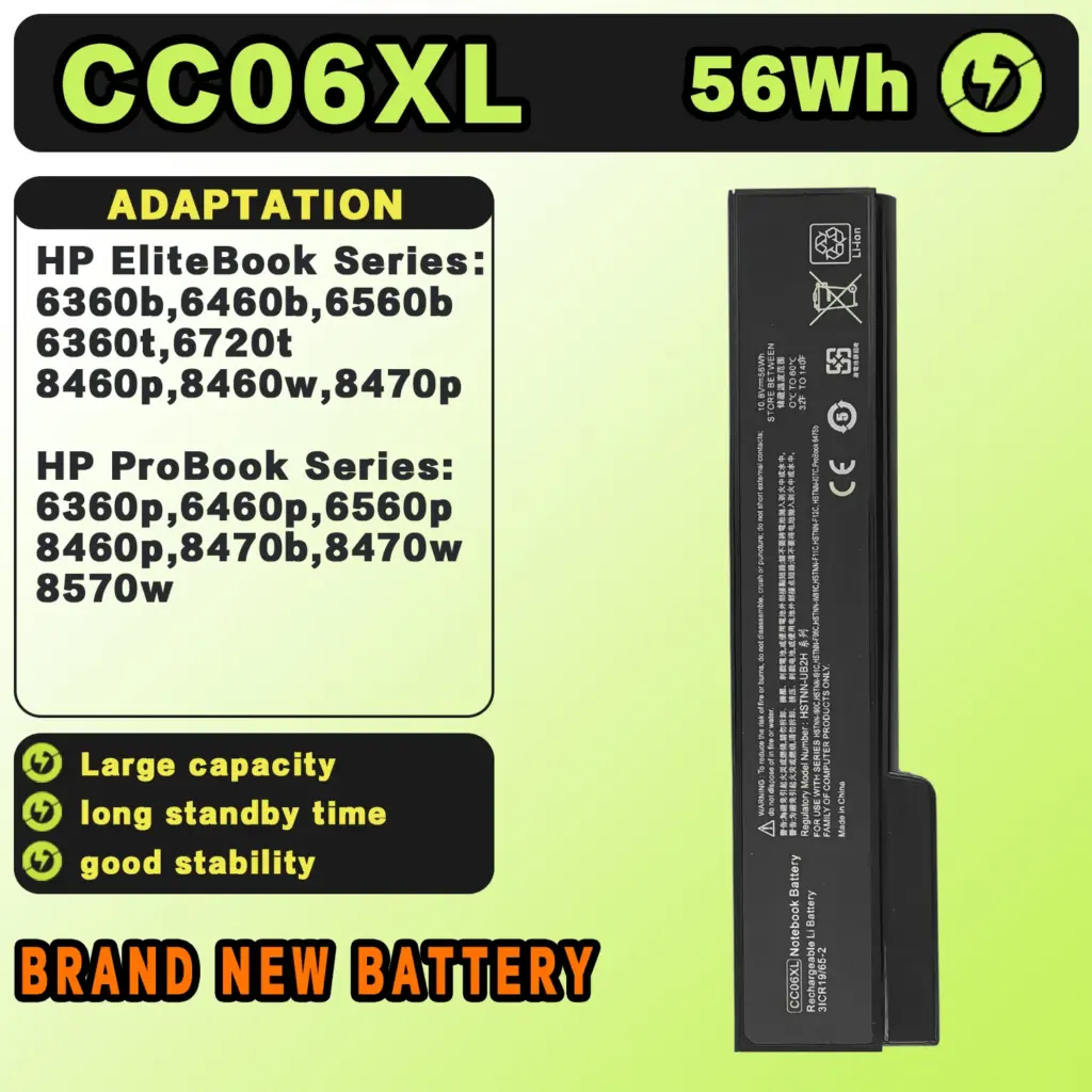 SAT Laptop Battery for HP CC06XL EliteBook 8460w 8460p 8560p 8570p for ProBook 6360b 6460b 6465b 6470b 6475b 6560b 6565b 6570b