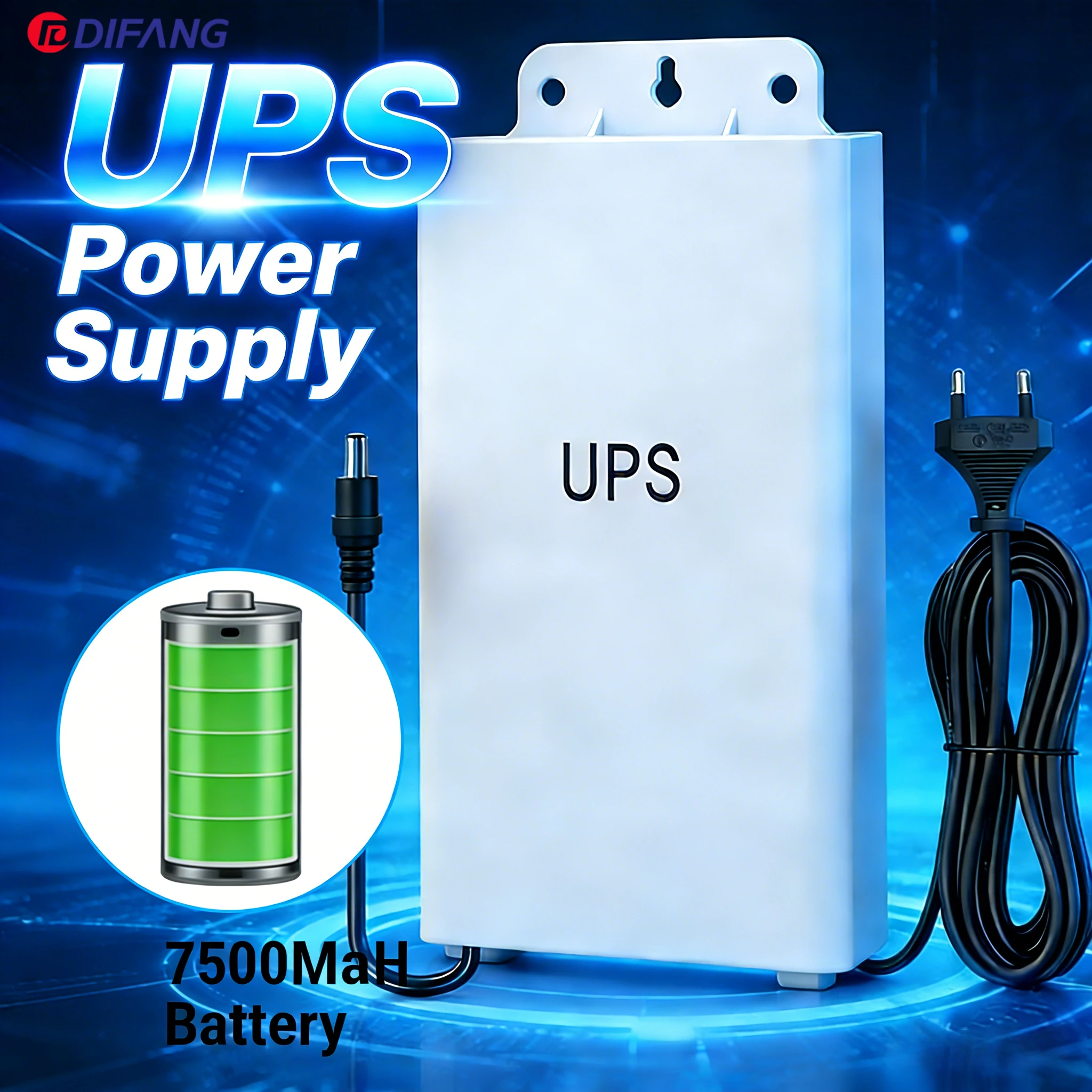 3M Camera Power Adapter DC12V UPS 7500MaH Battery Waterproof High Temperature Security UPS Monitoring Power Outage Endurance