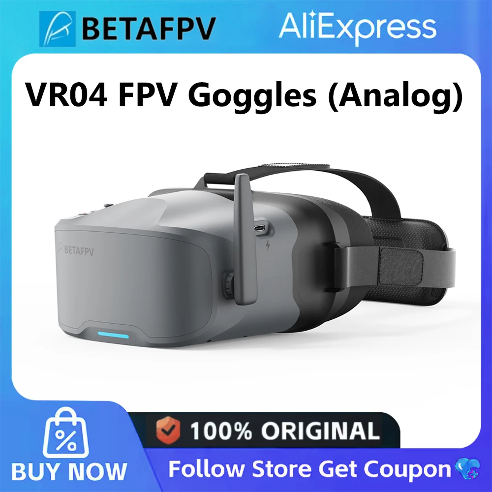 BETAFPV VR04 FPV Goggles-Analog Version 4.3 inch 48CH 800*480 Resolution with Built-in 2000mAh Battery