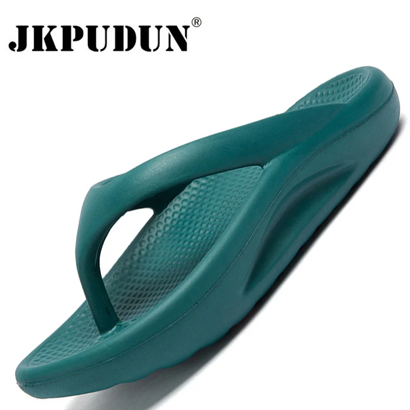 Fashion Trend Men Flip Flops Unisex Slip-on EVA Home Slippers Soft Slides Shoes Men Bathroom Slides Summer Leisure Beach Sandals