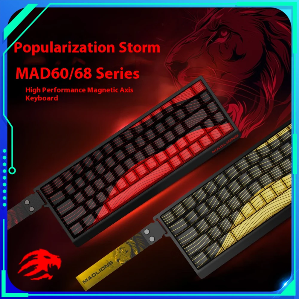 FGG MADLIONS MAD 60/68HE Magnetic Switch Keyboard MADCATZ MAD60 Wired Gaming Keyboard Rapid Trigger Custom Keyboard Office Gift