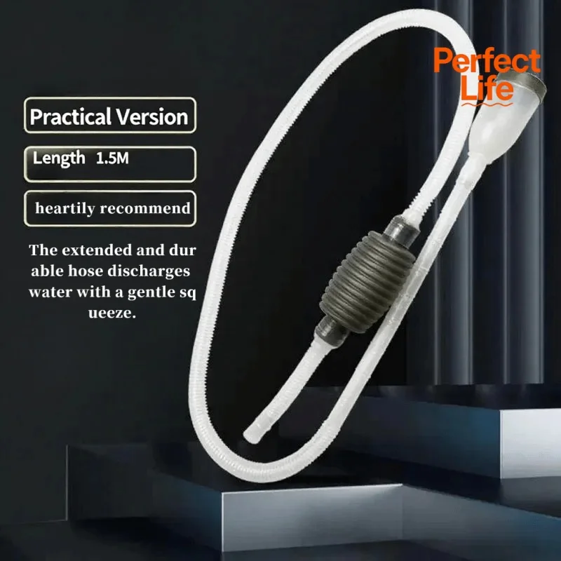 1.5m Aquarium Manual Water Changer Fish Tank Air Pump Cleaning Tools Handheld Aquarium Cleaner Vacuum Siphon Pump
