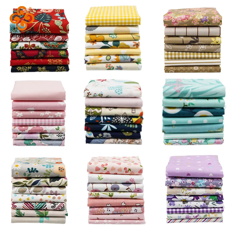 DIY Patchwork Twill Fabric Pink Rose Pattern Material For Hair Bows Sewing Quilt, Doll Costume, Scrapbook Decoration Accessories