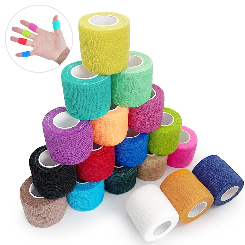 Colorful Sport Self Adhesive Elastic Bandage Wrap Tape Elastoplast For Knee Support Pad Finger Ankle Palm Shoulder Gauze Medical