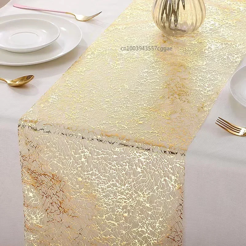 Glitter Metallic Table Runner,Polyester Gold/Rose Gold Table Runner Roll Dining Table Decor for Party Birthday Wedding