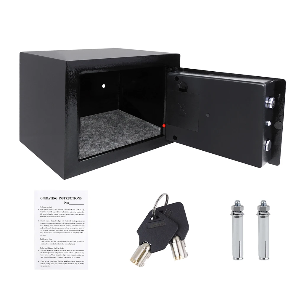 Electronic Password Security Safe Money Cash Deposit Box Home Office Money Safety Box with Keys & Digital Keypad