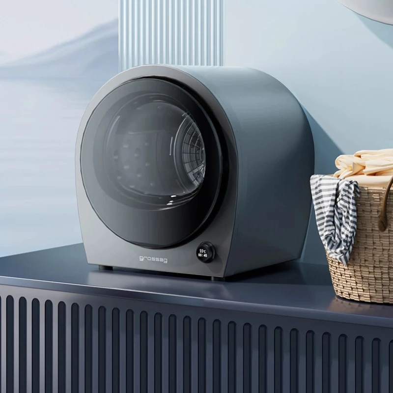 Grossag Small Mini Tumble Dryer for Home Use, Quick Drying Clothes, Antibacterial and Mite Removal, Quiet Dryer