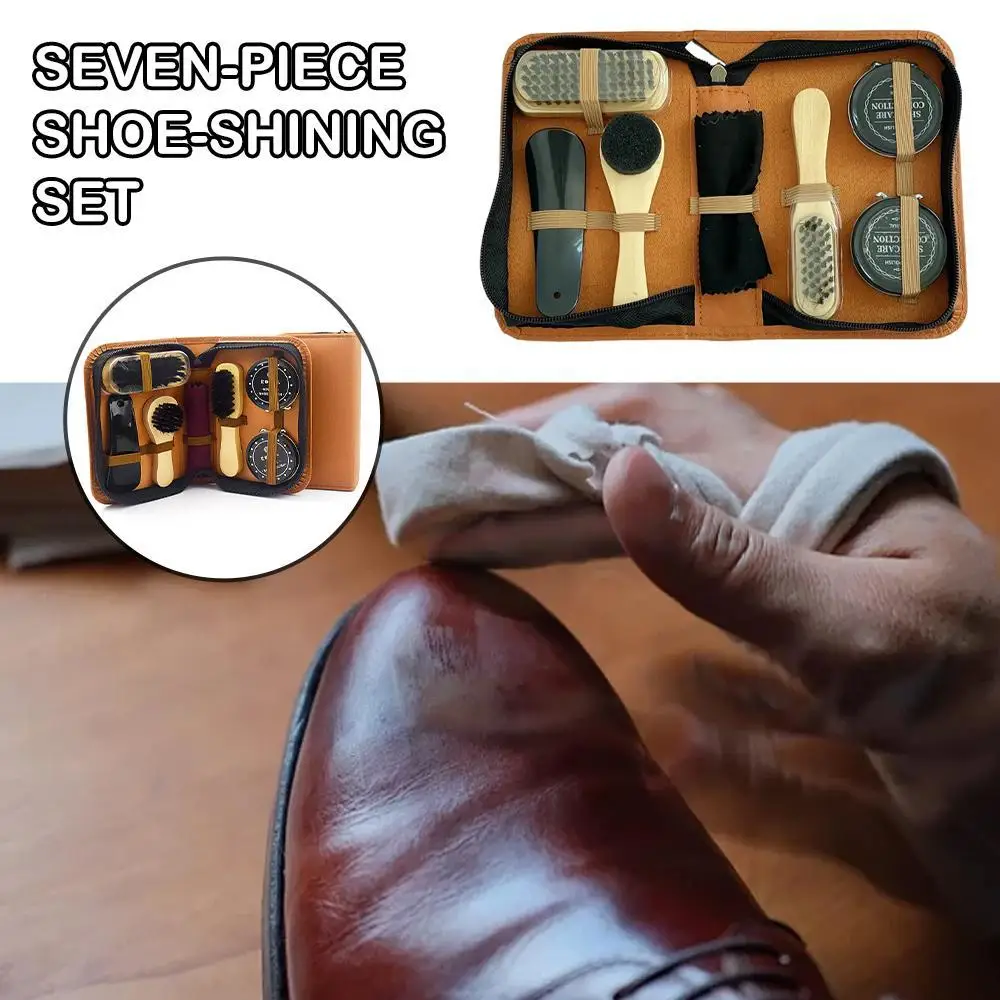 8Pcs/Set Pro Shoes Care Kit Portable For Boots Sneakers Cleaning Set Brush Shine