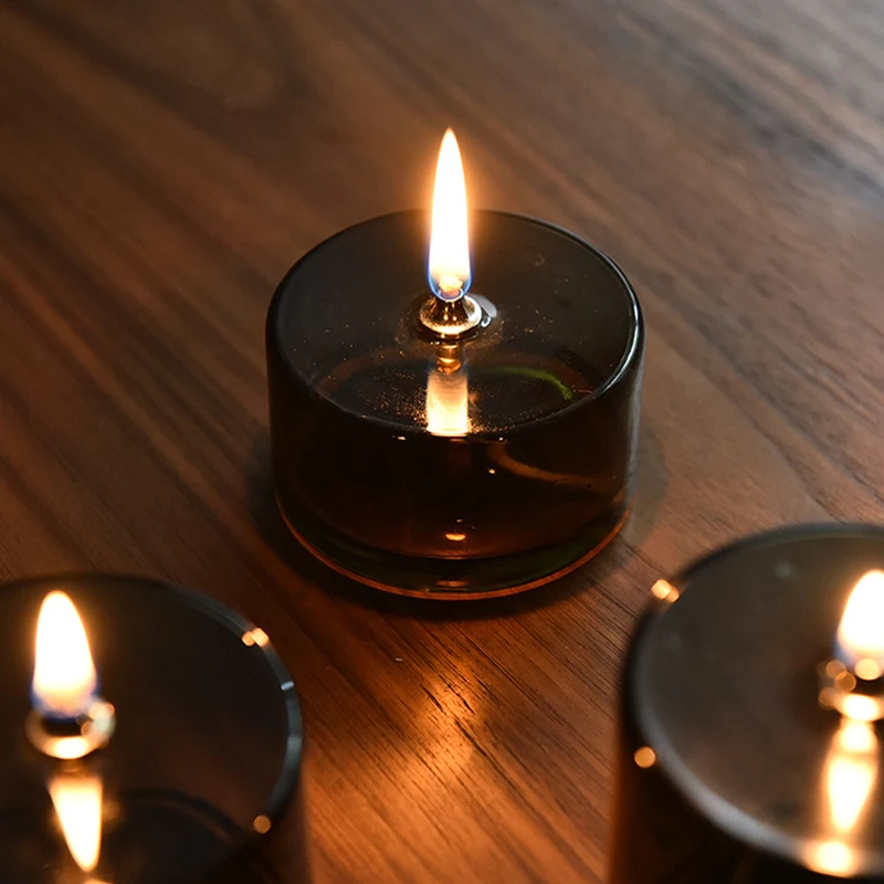 Creative Colorful Handcrafted Glass Candlestick Oil Lamp European Decorative Home Ornament Fashionable Home Decoration Practical