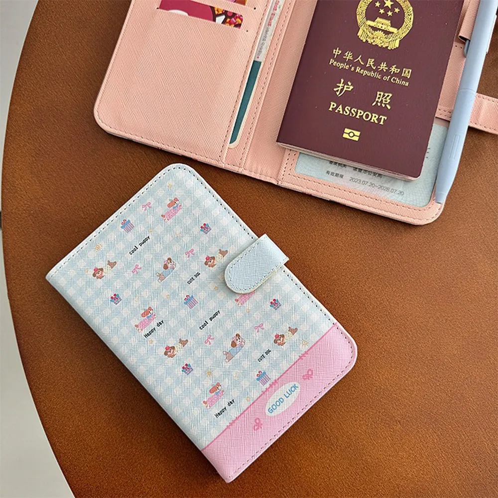 Lovely Cartoon Passport Holder Waterproof Pu Leather Certificates Passport Bag Multi-function Light-weight Ticket Clamp Travel