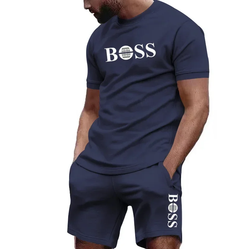 Men's two-piece sportswear short sleeved T-shirt and pants set running and fitness sportswear 2026 summer big discount