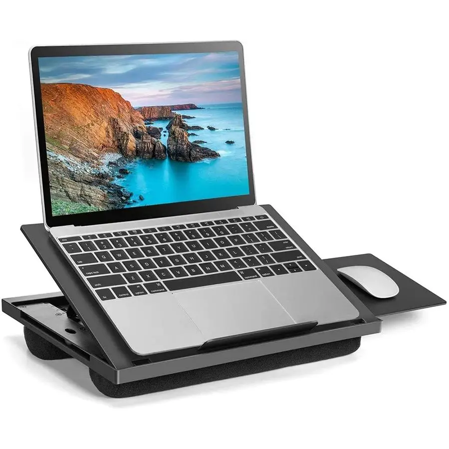 Lap Desk with 6 Adjustable Angles, Detachable Mouse Pad, amp Dual Cushions Laptop Stand for Car Laptop Desk, Work Table, Lap Wri