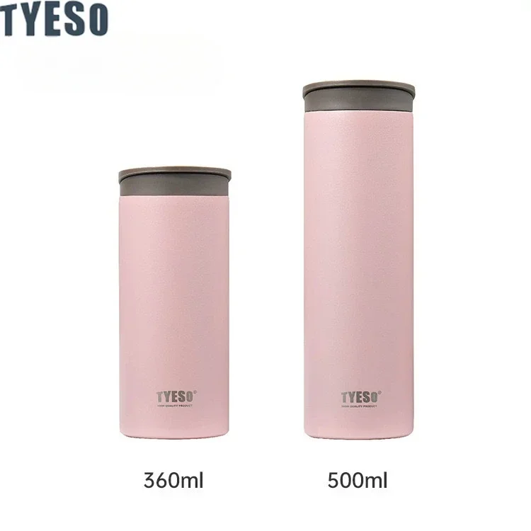 360ML Tyeso Stainless Steel Insulated Travel Mug Leak-Proof Direct Drink Water Bottle for Men and Women Portable Car Coffee Cup
