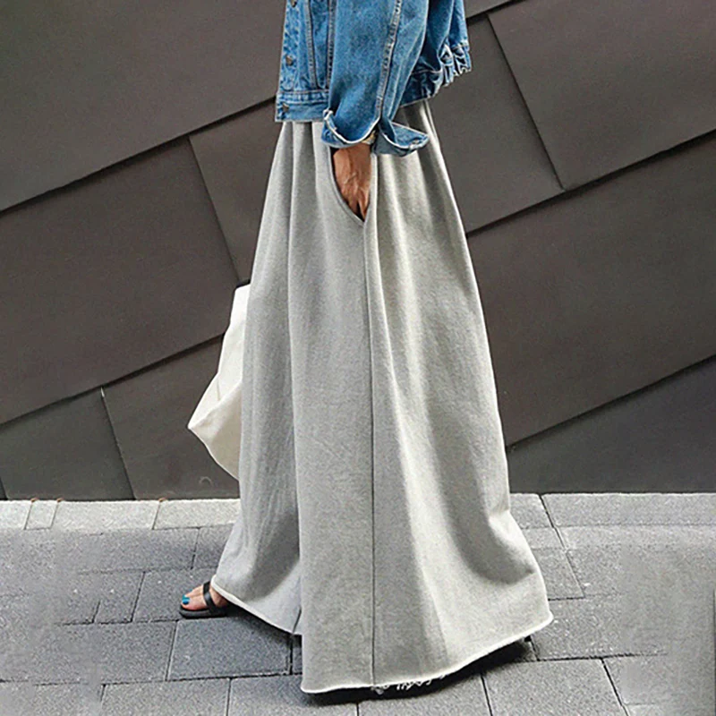 Uoozee Solid Color Fashion Loose Cotton Trousers Wide Leg Pants Casual Work Long Pants Palazzo Female Turnip For Women 2025 New