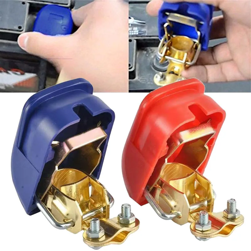 Auto Battery Terminal Clamps Top Post Quick Release 1Pair Positive Negative for Car Truck Electrical Accessories