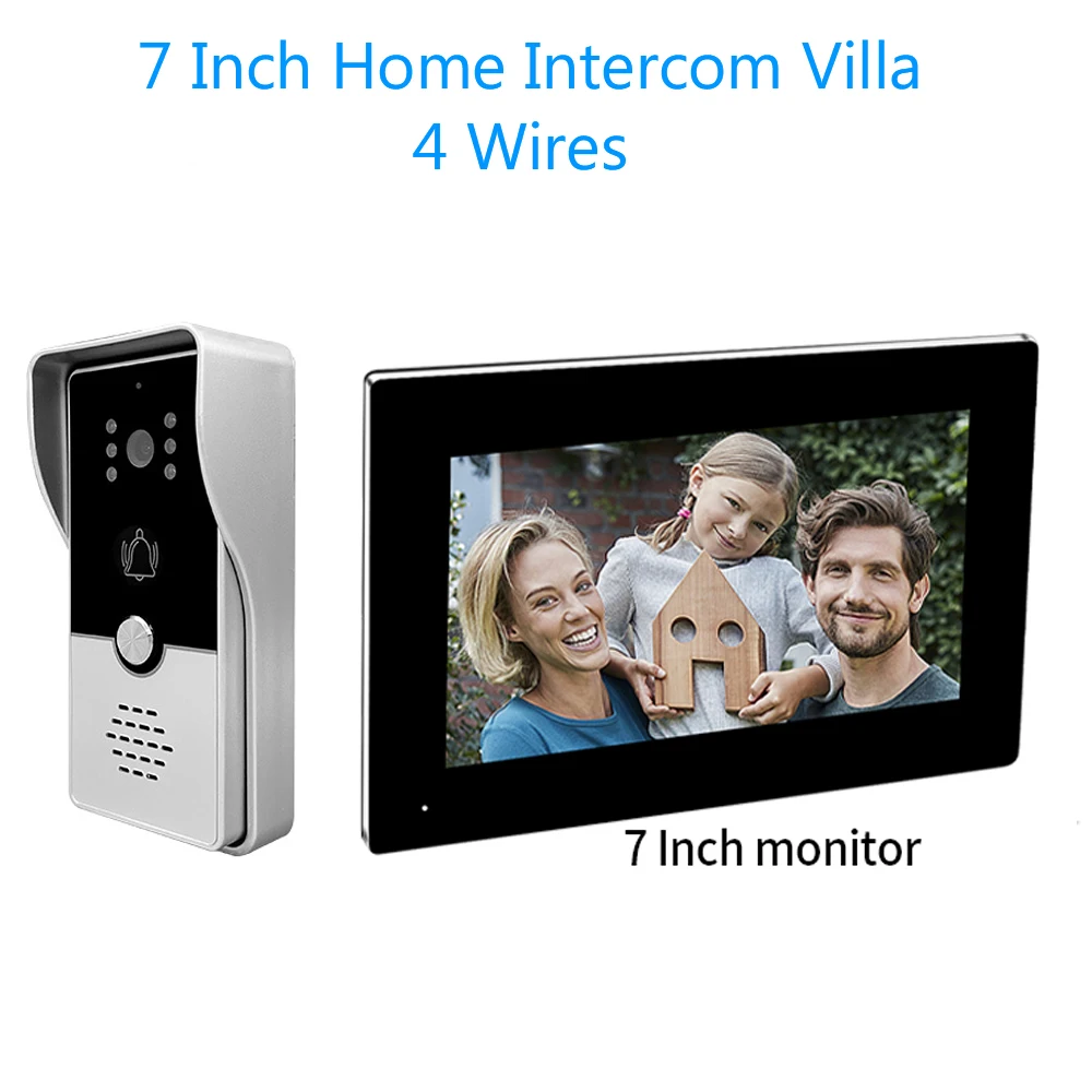 7inch Indoor Monitor Video Intercom System Visual Doorphone Camera Video Doorbell Door Phone Kits for Home IP Villa Apartment