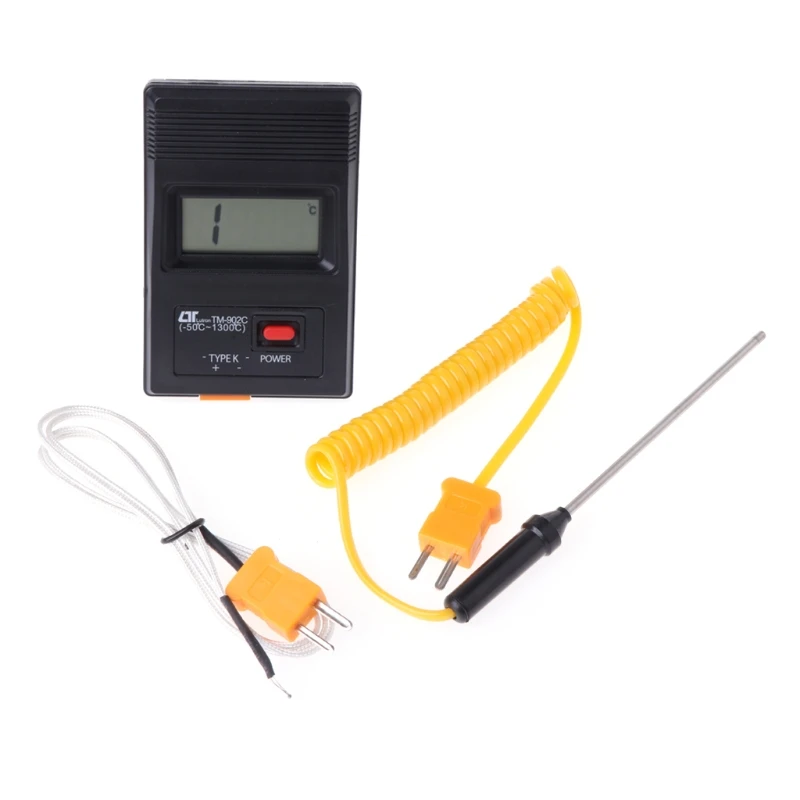 -50C to 1300C Compact Temperature Meter Portable Digital K Type Thermometer Sensor 2 Types Thermocouple Probe Detector