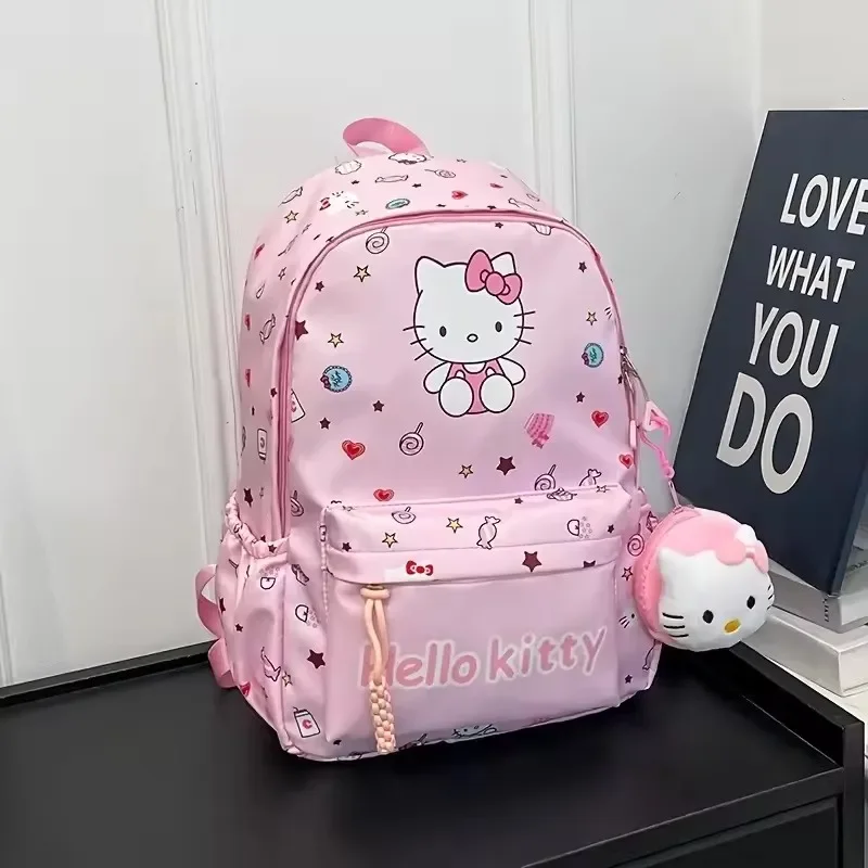 1 Set Hello Kittys Backpack, Kuromis Cinnamorolls Cute Daypack, Cartoon Anime Schoolbag Bag, Girl Casual Travel Commute Knapsack