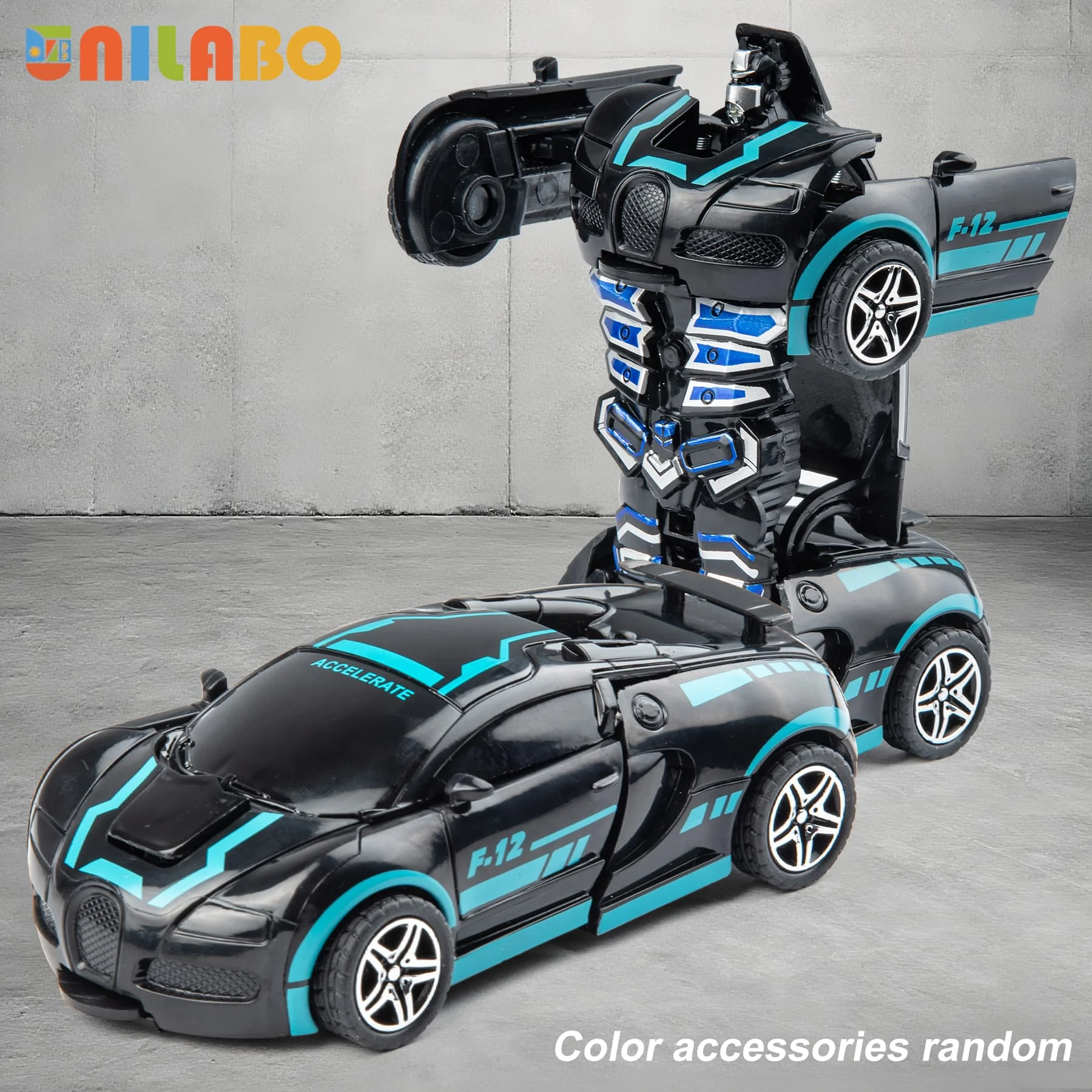 Transformable Robot Sports Car Toys, No Batteries, Educational Kids Gift, Colorful Model Vehicle for Play Learning