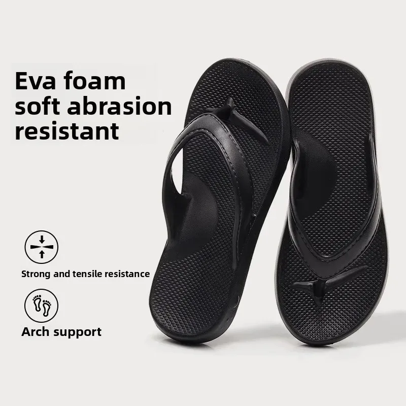 Arch Support Unisex Summer Outdoor Anti-Slip Flat Foot Soft Bottom Casual Beach Sandals Interlocking Toe Slippers for Couples