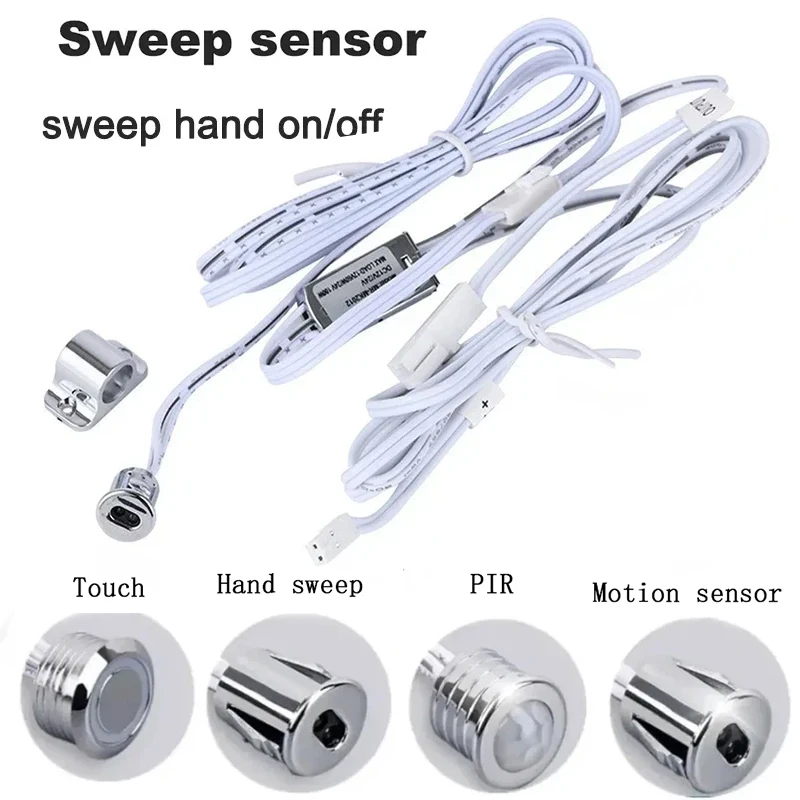 Smart LED Touch Sensor Switch Hand Sweep 5A 12V-24V IR Motion Sensor Closet Cabinet Light Wardrobe Lamp Hand Wave Scan