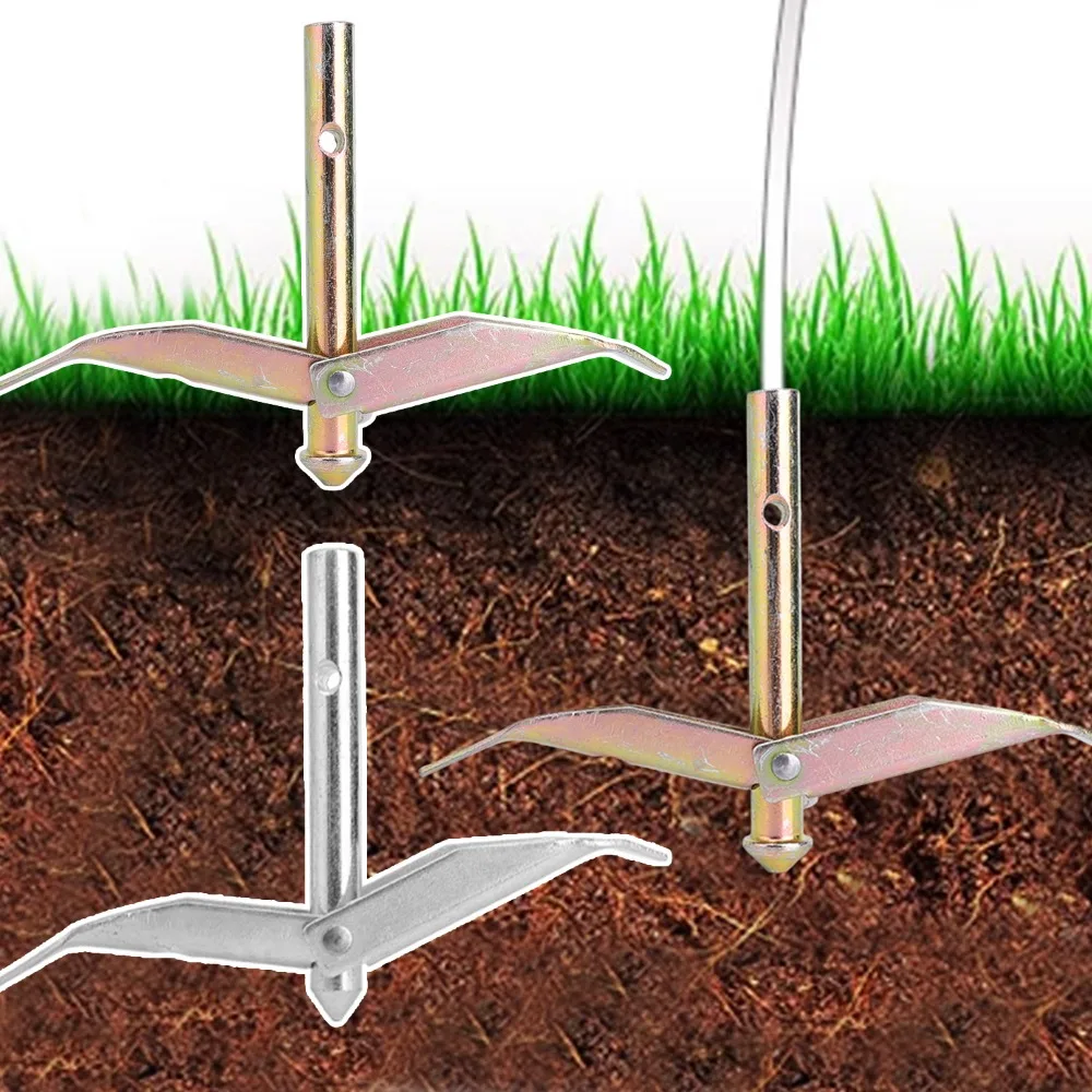 Ground Anchor Anti Rust Heavy Duty Steel Earth Anchor Strong Windproof Tent Stake for Outdoor Garden Greenhouse Building Fixed