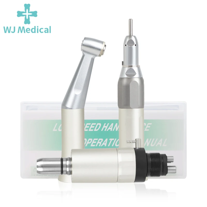 FX Type Dental Low Speed External Straight Handpiece rotation Air Motor Push Button Contra Angle Dentist Tips Kit Fit KAVO/NSK