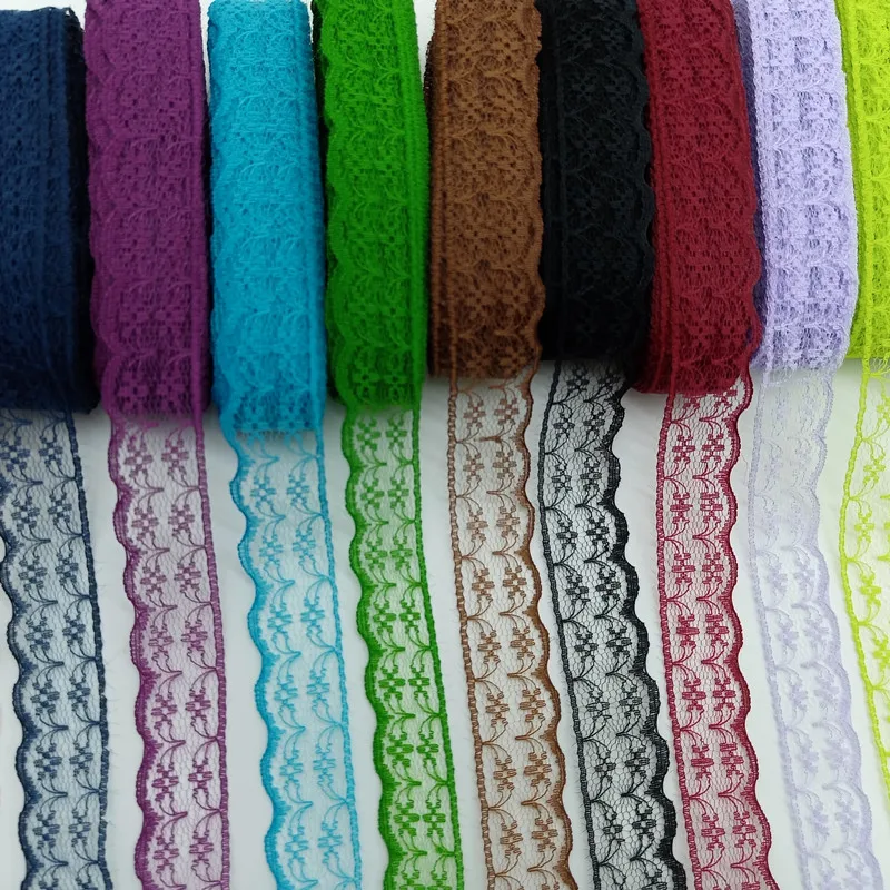 10yards Lace Ribbon Wedding Dress Fabrics for Embellishments for Sewing Handicraft Accessories Needlework Materials Width 2.3cm