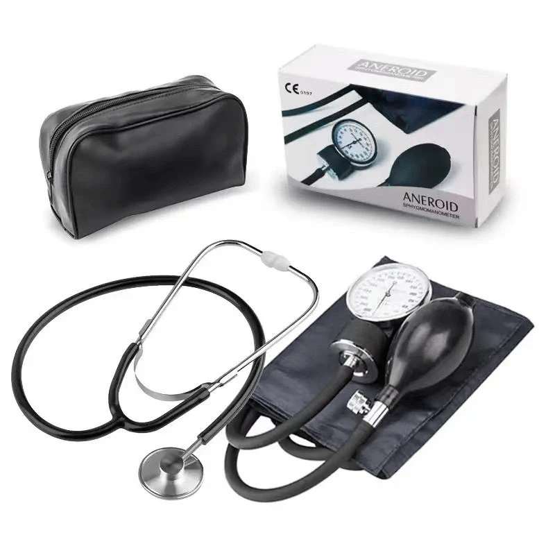 JUSTLANG Manual Blood Pressure Monitor BP Upper Arm Sphygmomanometer Aneroid Baumanometer Stethoscope with Zipper Bag for Adult