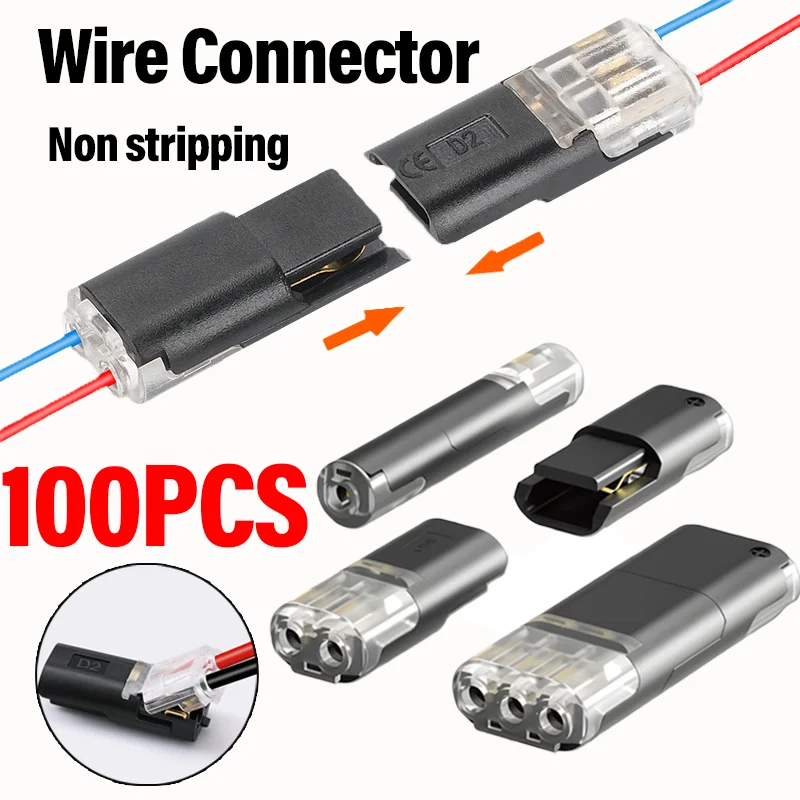 Electric Wire Connector Free Stripping Quick Cable Connectors Dual line Interconnection Detachable Automotive Terminal Connector