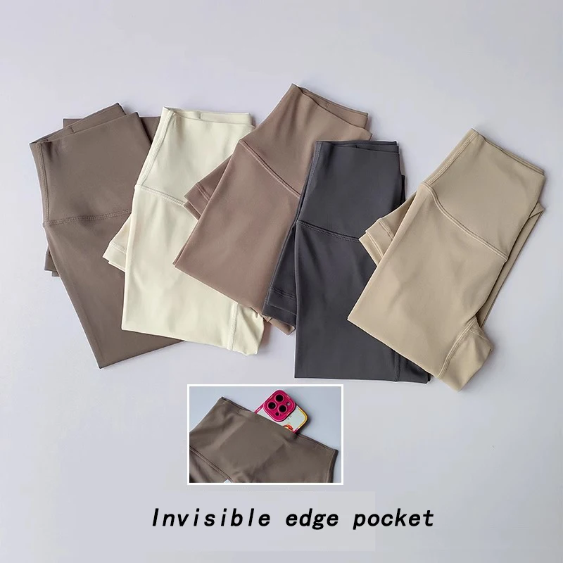 High-End Women's Naked Feeling Fitness Leggings Soft Workout Yoga Pants Energy Gym Tights for Running