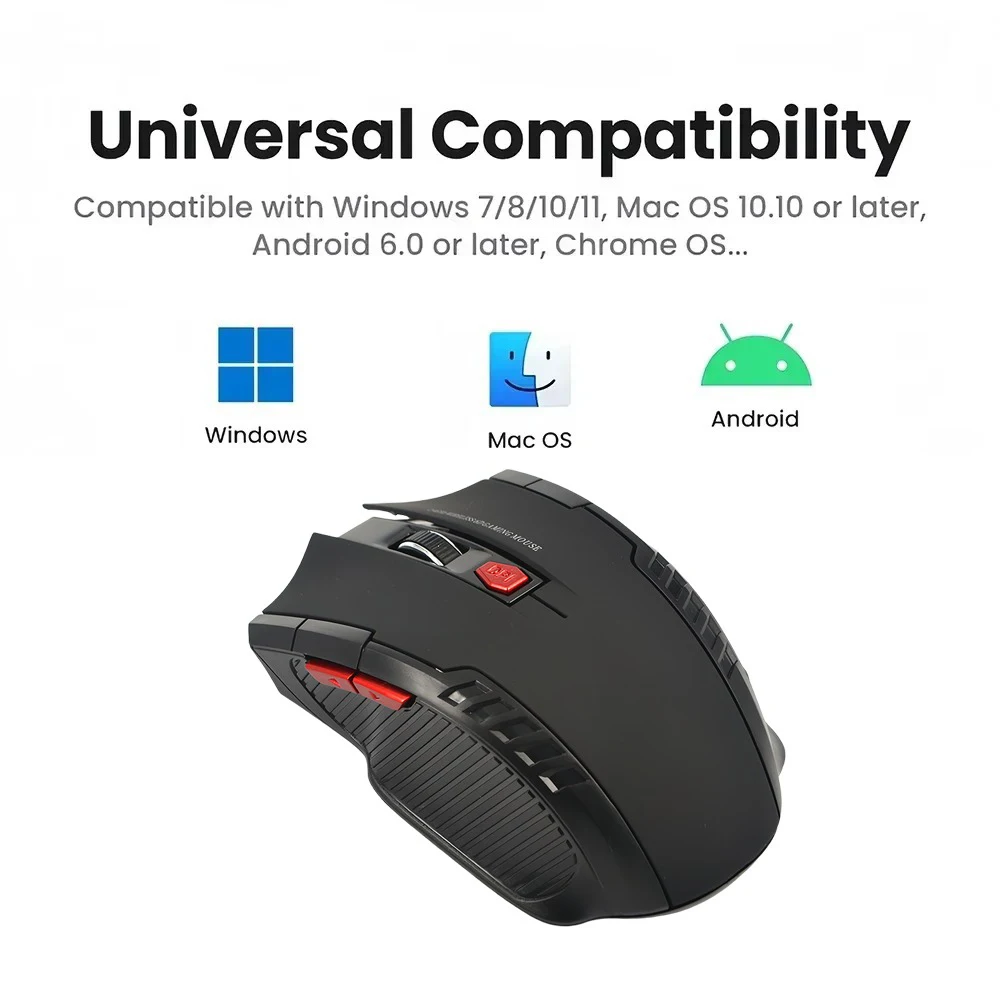 2.4G Mini Portable Wireless Mouse Mice Multi-Button DPI Adjustable Optical Gaming Wireless Mouse USB Receiver for Laptop PC Game