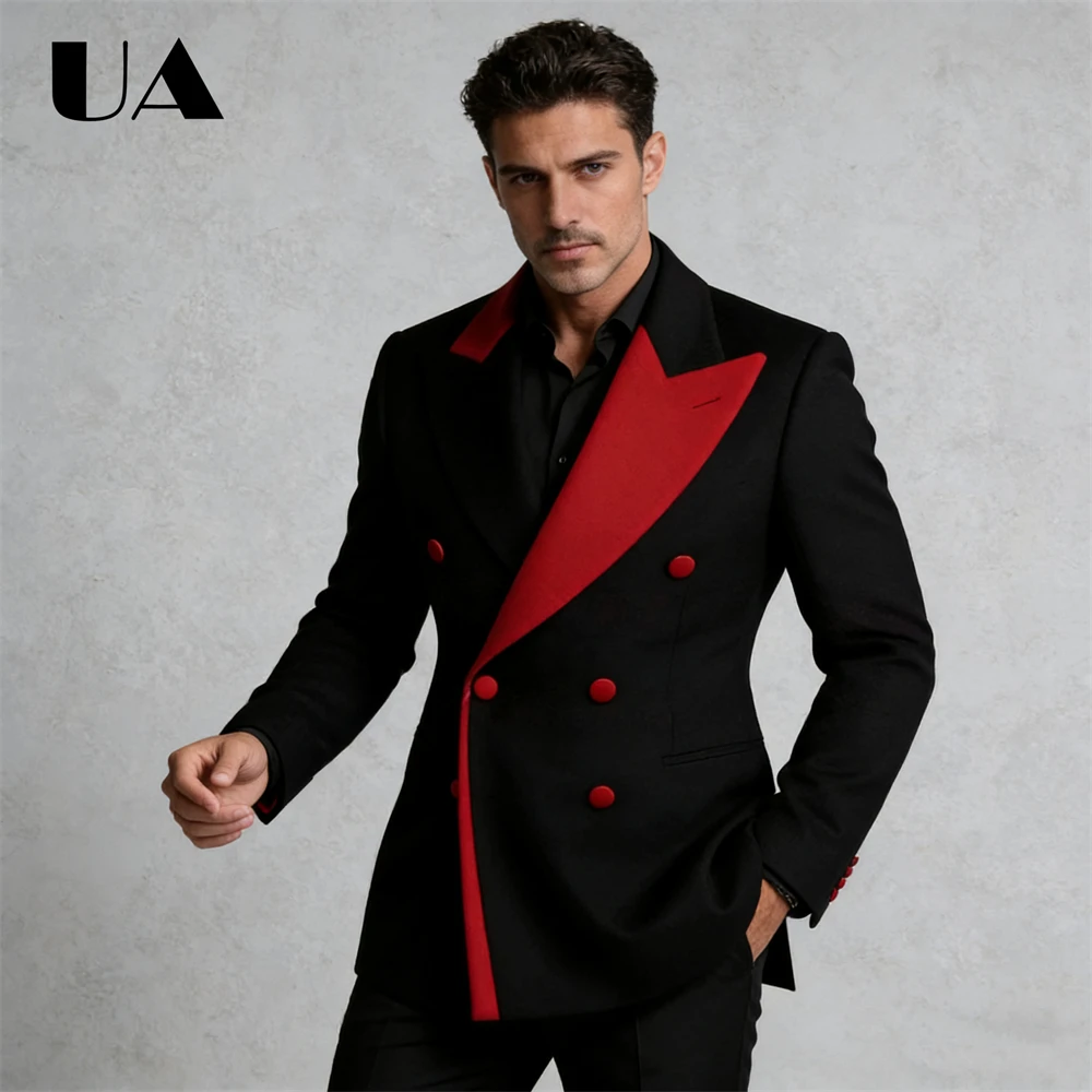 Designer Men's Two Pieces Suit Set with Jacket & Pants, Regular Fit Fomal Suit Attire XXS-7XL Tailored Big Man Suits Tuxedo