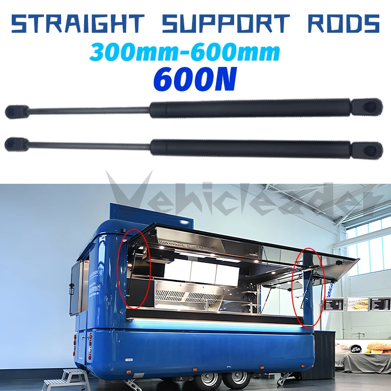 2pcs 600N 300-600mm Gas Spring Universal Shock Absorber Hydraulic Lift Support Strut Bar For RV Bed Car Machine Furniture Can