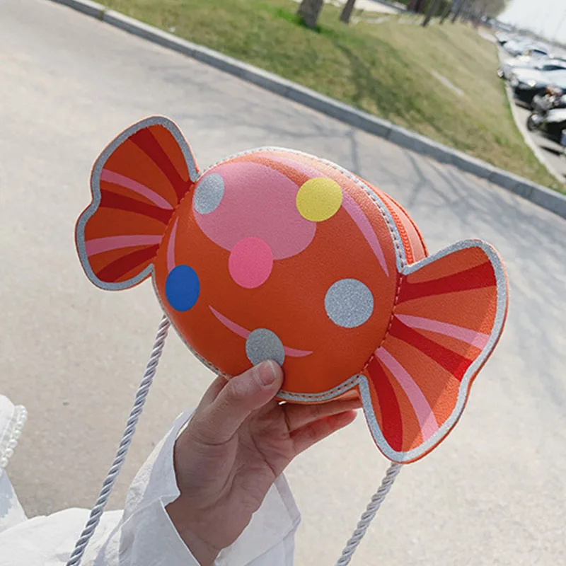 Cute Candy Children Messenger Bag Princess Girl Mini Handbags Pu Leather Coin Purse Chain Purses Kids Crossbody Shoulder Bags