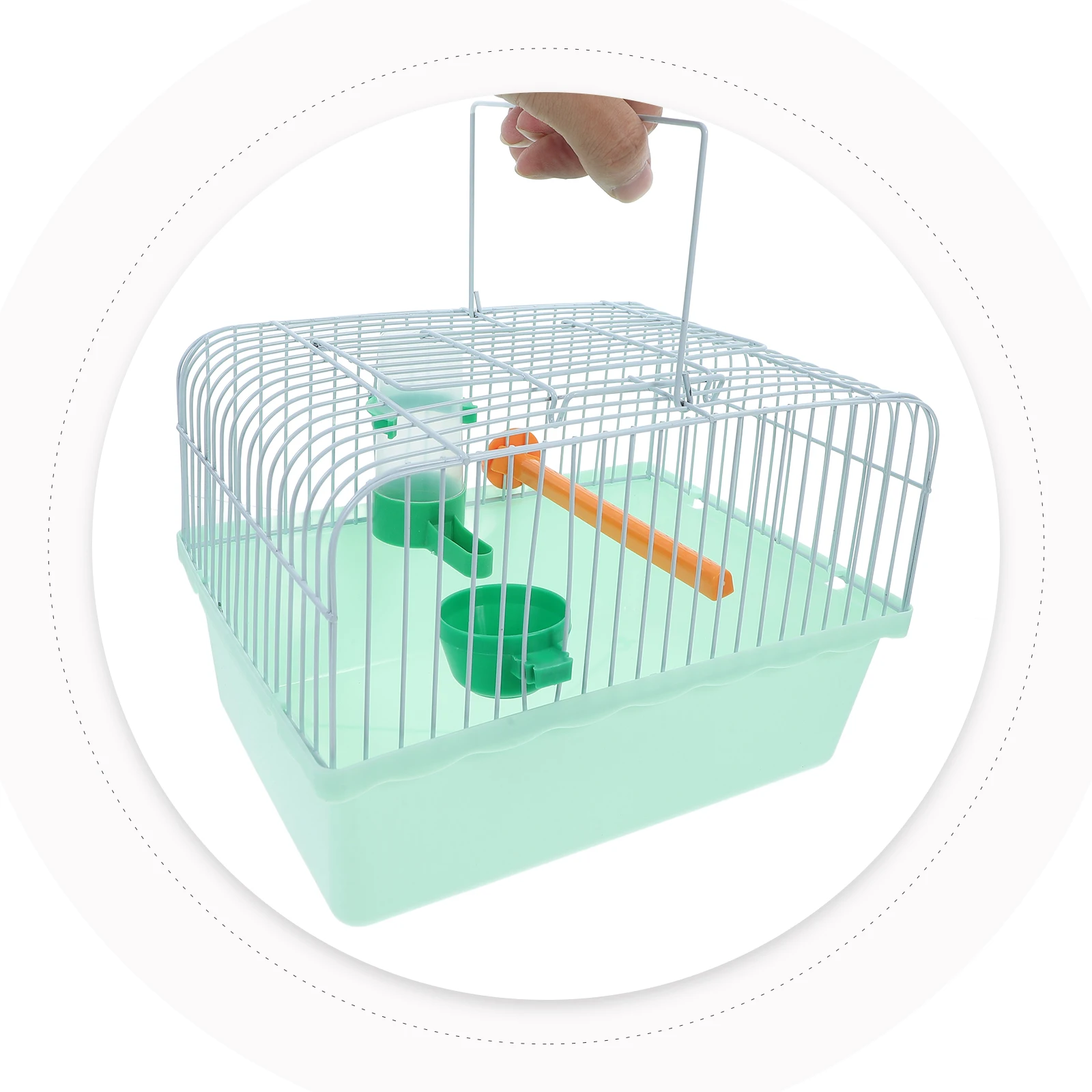 Portable Bird Cage Spacious Pet Habitat Waterer Food Box Travel Carrier Parrot Lovebird Finch Canary bird travel cage