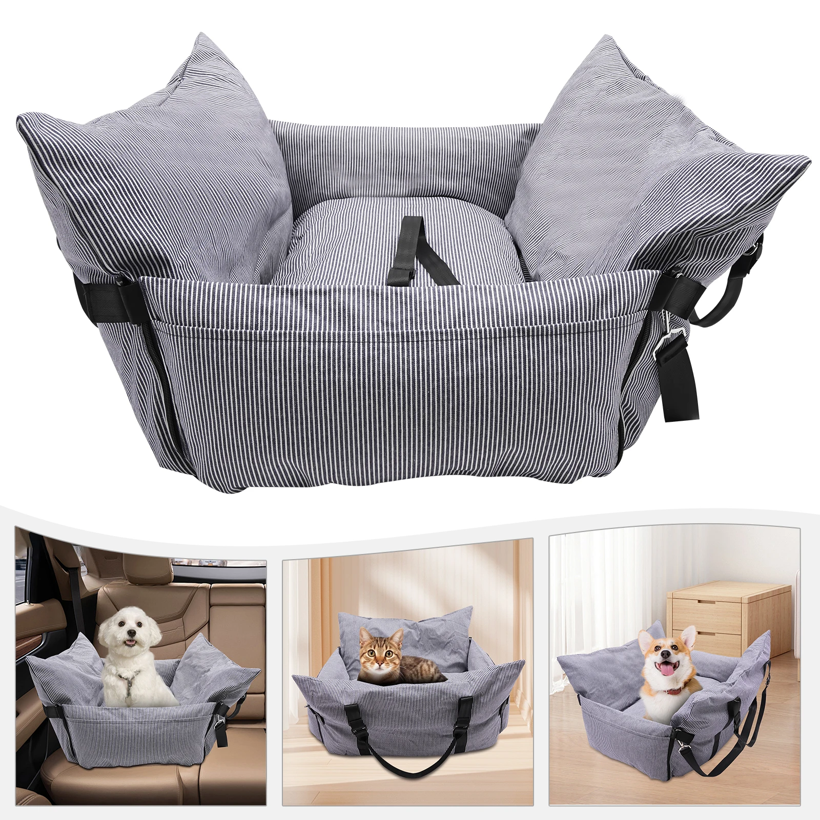Dog Car Seat, Portable Pet Seat, Dog Car Travel Carrier Bed For Dogs, Cats, And Other Pets 76.2*52*40.6cm