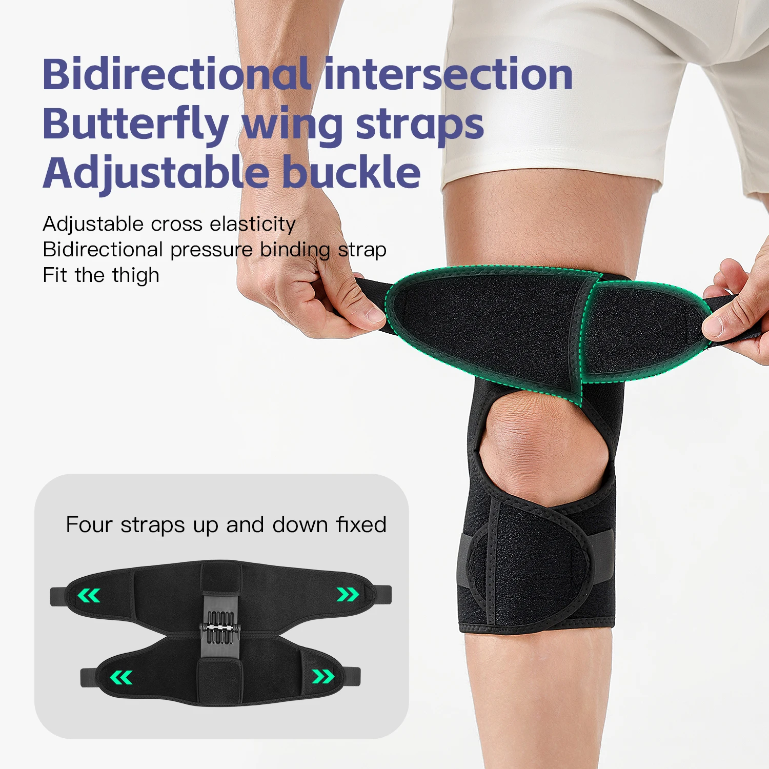 1PC Joint Support Knee Pad Non-slip Lift Pain Relief For Knee Power Spring Force Stabilizer Knee Booster Working Sports Elder