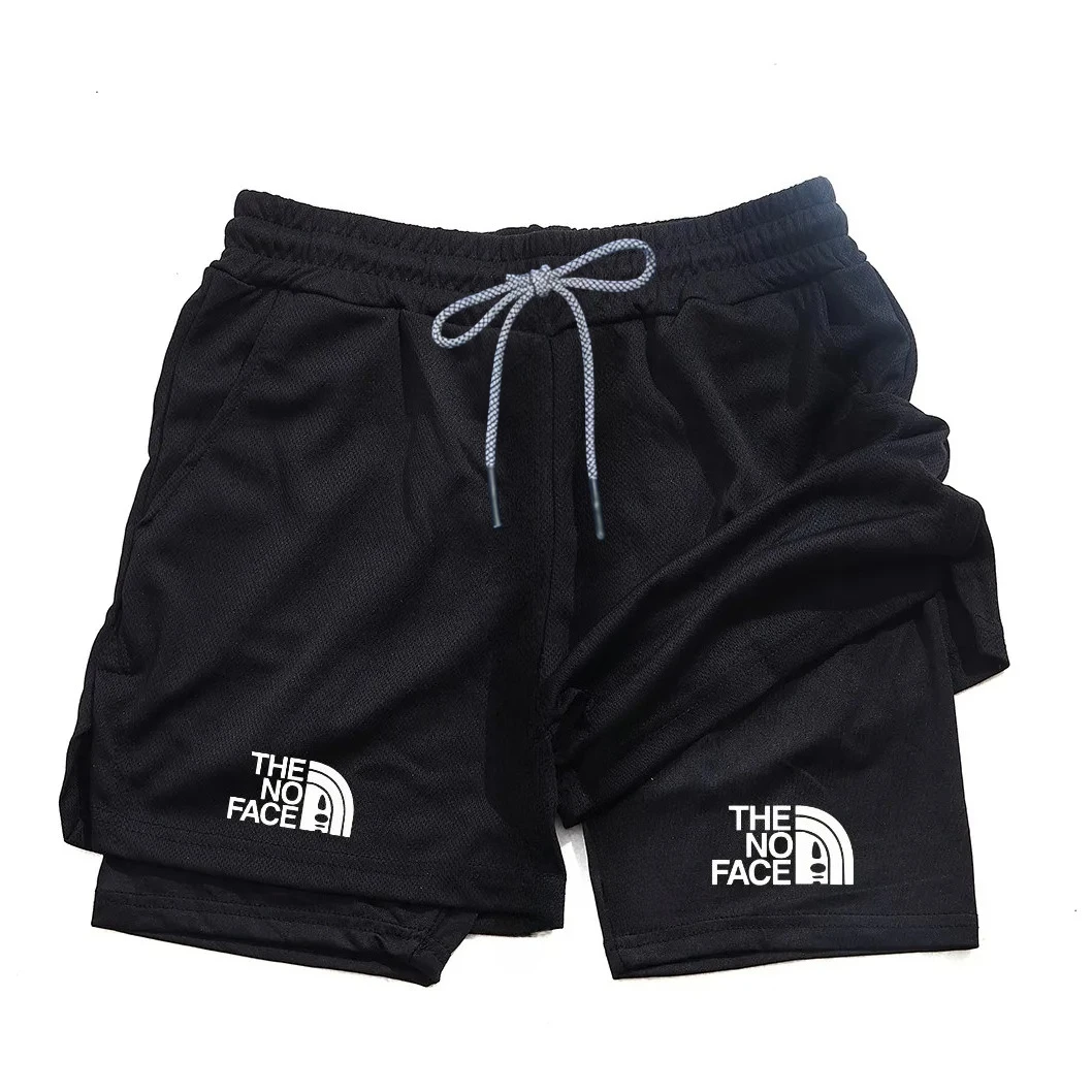 Men's sports shorts 2-in-1 with phone pocket, quick drying shorts for gym, sports, and running