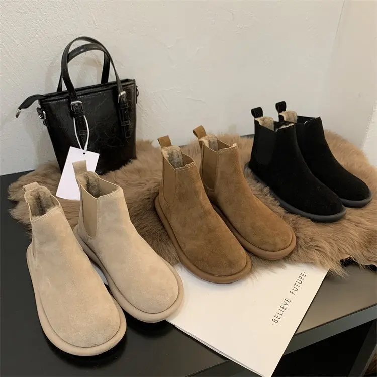 Snow Boots for Women 2025 New Autumn and Winter Popular Warm Cotton Shoes Fleece-Lined Thickeneded Boots Casual Short Botines