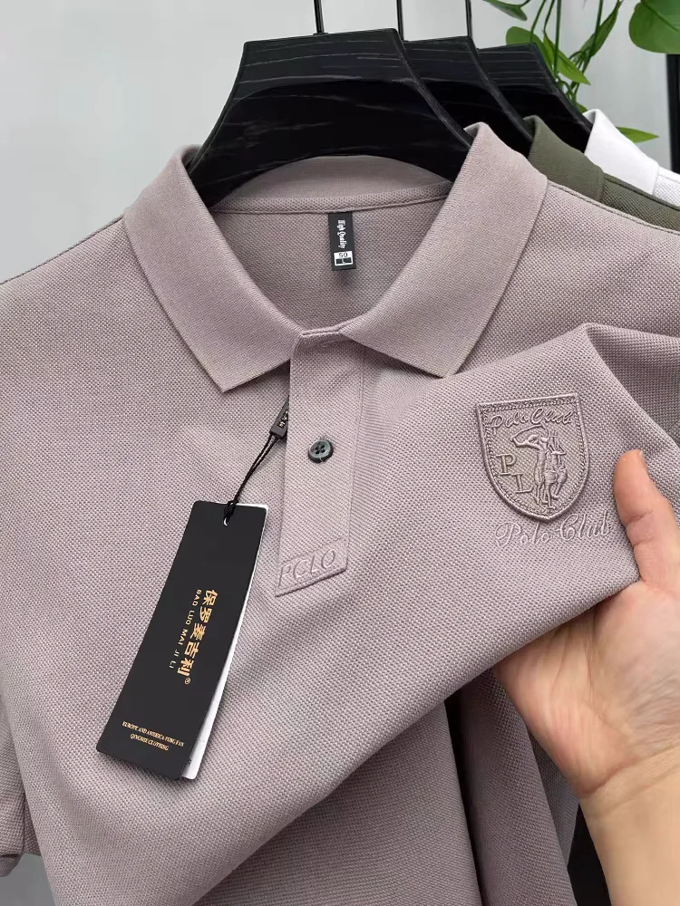 High end brand short sleeve polo shirt men's luxury badge embroidery business casual summer breathable and fashion Paul T-shirt