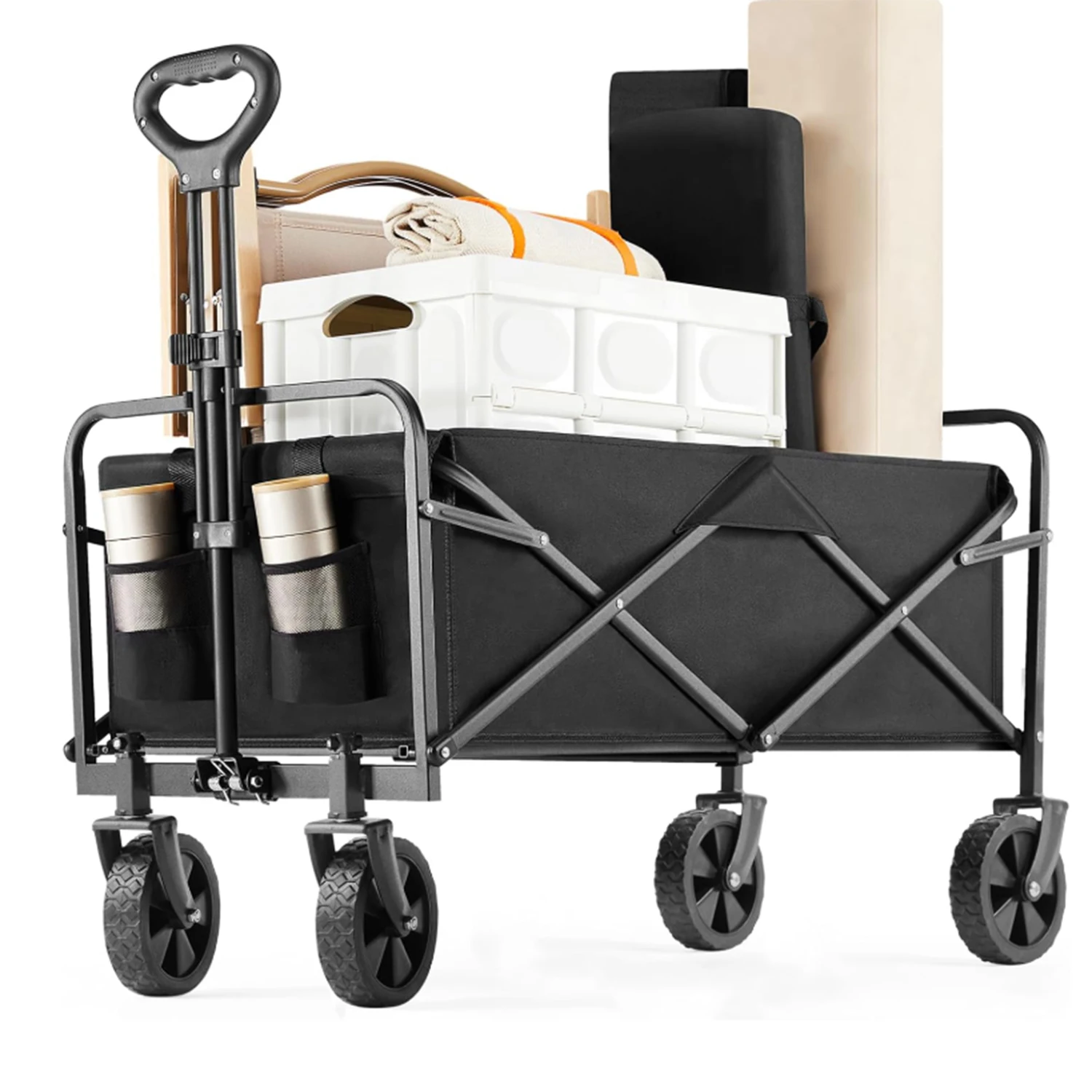 50L Portable Camping Trolley Garden Wagon Cart Multi-function Foldable Carts Wagon Outdoor Beach Shopping Utility Cart