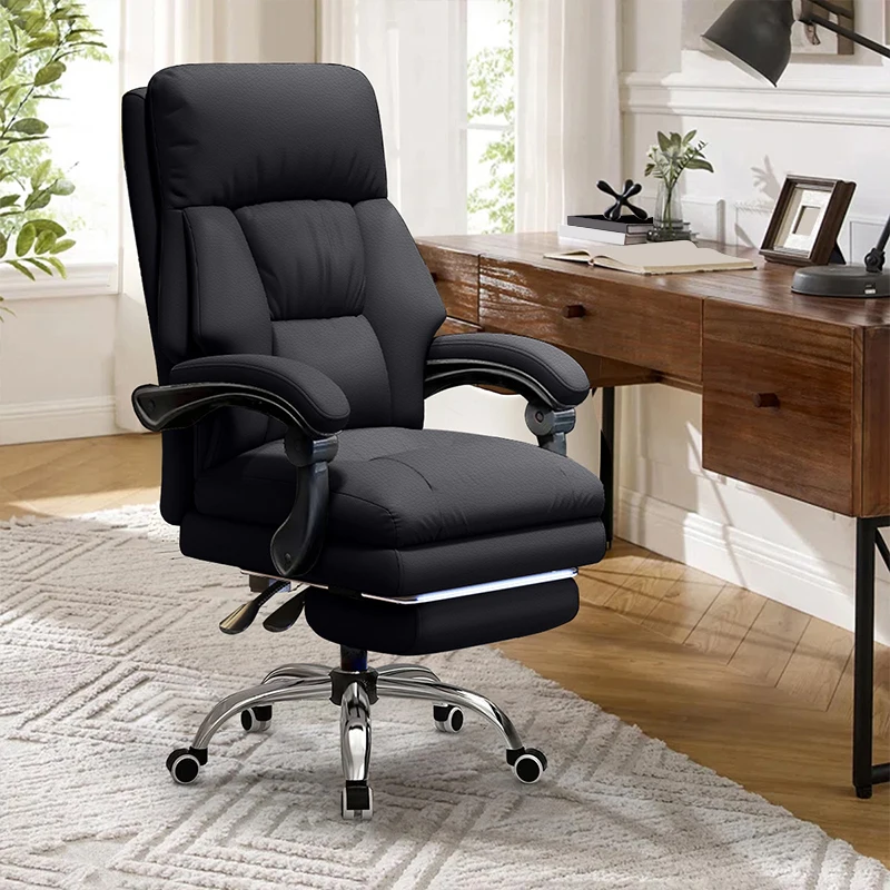 Office chair, tall executive office chair with footstool computer chair, recliner chair, large home office chair