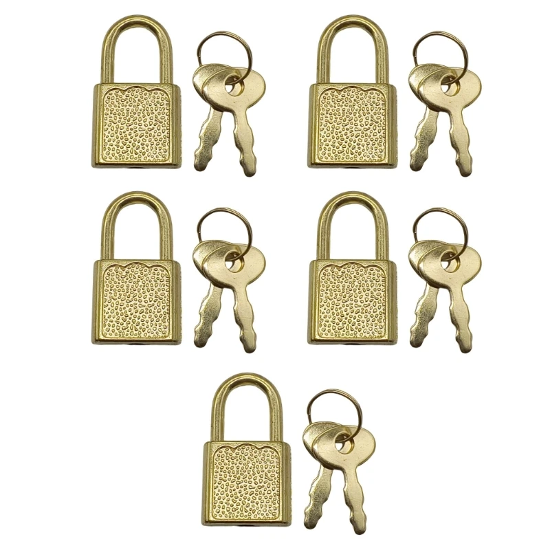 5Pcs Vintage Metal Lock Zincs Alloy Padlock Small Luggage Box Key Lock