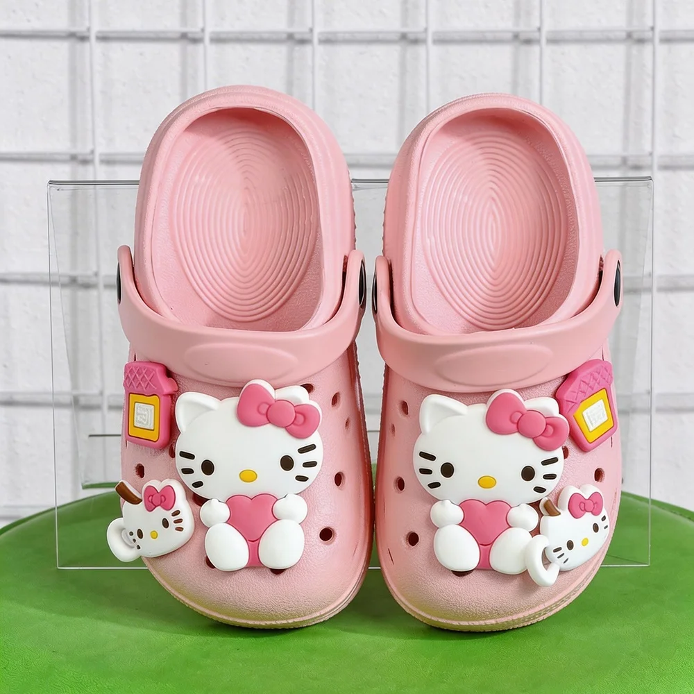 Sanrio Children Slippers Hello Kitty Garden Shoes Kawaii Kids Sandal Beach Shoes Slippers Home Shoes Casual Shoes